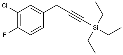 2-Chloro-1-fluoro-4-[3-(triethylsilyl)-2-propyn-1-yl]benzene Structure