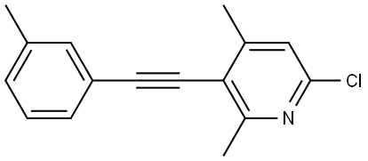 6-Chloro-2,4-dimethyl-3-[2-(3-methylphenyl)ethynyl]pyridine Structure