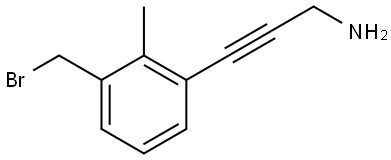 3-(3-(bromomethyl)-2-methylphenyl)prop-2-yn-1-amine Structure