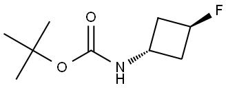 rac-tert-butyl N-[(1r,3r)-3-fluorocyclobutyl]carbamate, trans Structure