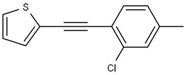 2-[2-(2-Chloro-4-methylphenyl)ethynyl]thiophene 구조식 이미지