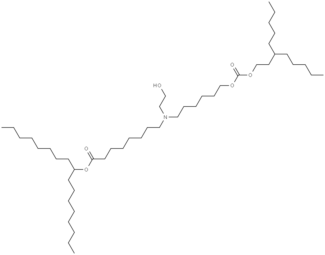 heptadecan-9-yl 8-((2-hydroxyethyl)(6-((((3-pentyloctyl)oxy)carbonyl)oxy)hexyl)amino)octanoate Structure