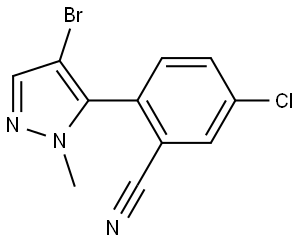 2-(4-Bromo-1-methyl-1H-pyrazol-5-yl)-5-chlorobenzonitrile Structure