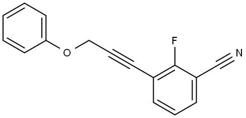 Benzonitrile, 2-fluoro-3-(3-phenoxy-1-propyn-1-yl)- Structure