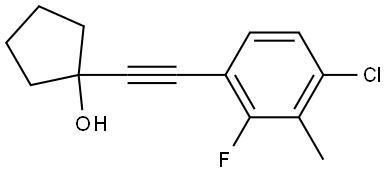 1-[2-(4-Chloro-2-fluoro-3-methylphenyl)ethynyl]cyclopentanol Structure