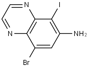 8-Bromo-5-iodo-6-quinoxalinamine Structure