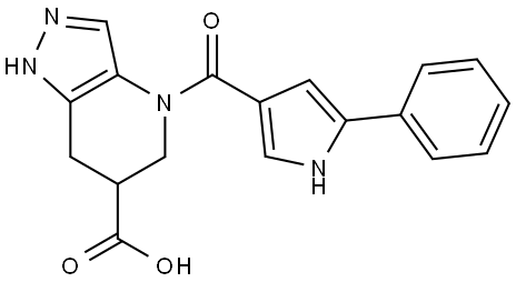 4-(5-phenyl-1H-pyrrole-3-carbonyl)-4,5,6,7-tetrahydro-1H-pyrazolo[4,3-b]pyridine-6-carboxylic acid Structure