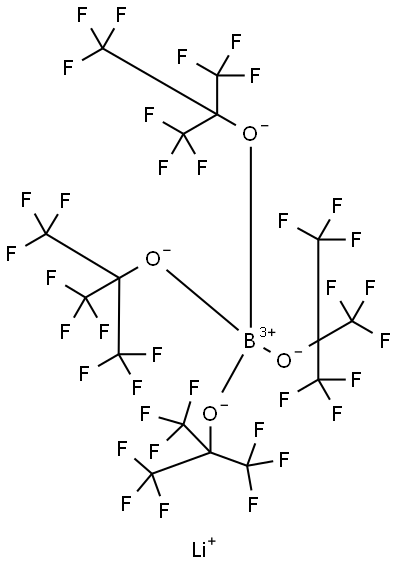 Borate(1-), tetrakis[1,1,1,3,3,3-hexafluoro-2-(trifluoromethyl)-2-propanolato-κO]-, lithium (9CI) Structure