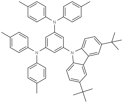 5-(3,6-di-tert-butyl-9H-carbazol-9-yl)-N1,N1,N3,N3-tetra-p-tolylbenzene-1,3-diamine Structure