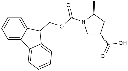 (3S,5S)-1-(((9H-fluoren-9-yl)methoxy)carbonyl)-5-methylpyrrolidine-3-carboxylate Structure