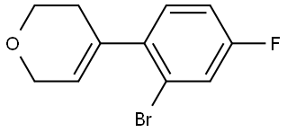 4-(2-Bromo-4-fluorophenyl)-3,6-dihydro-2H-pyran Structure