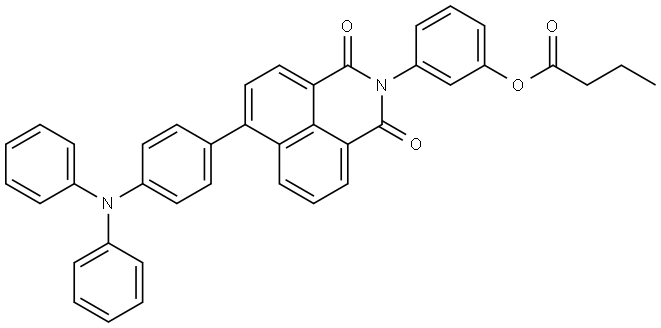 Butanoic acid, 3-[6-[4-(diphenylamino)phenyl]-1,3-dioxo-1H-benz[de]isoquinolin-2(3H)-yl]phenyl ester Structure