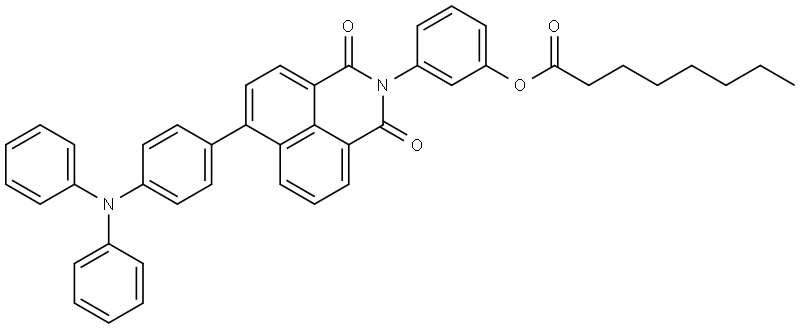 Octanoic acid, 3-[6-[4-(diphenylamino)phenyl]-1,3-dioxo-1H-benz[de]isoquinolin-2(3H)-yl]phenyl ester Structure