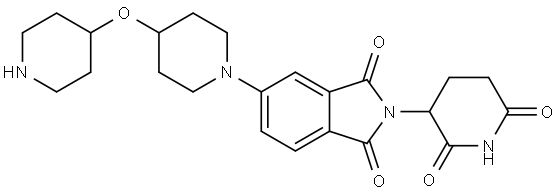 2-(2,6-dioxopiperidin-3-yl)-5-(4-(piperidin-4-yloxy)piperidin-1-yl)isoindoline-1,3-dione 구조식 이미지