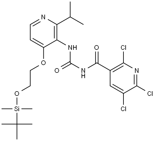 N-((4-(2-((tert-butyldimethylsilyl)oxy)ethoxy)-2-isopropylpyridin-3-yl)carbamoyl)-2,5,6-trichloronicotinamide Structure