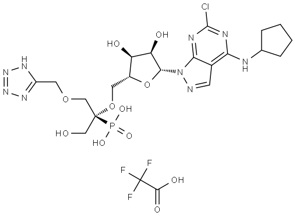 ((S)-1-((2H-tetrazol-5-yl)methoxy)-2-(((2R,3S,4R,5R)-5-(6-chloro-4-(cyclopentylamino)-1H-pyrazolo[3,4-d]pyrimidin-1-yl)-3,4-dihydroxytetrahydrofuran-2-yl)methox Structure