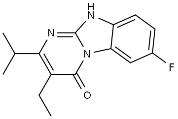 3-ethyl-7-fluoro-2-isopropylbenzo[4,5]imidazo[1,2-a]pyrimidin-4(10H)-one Structure