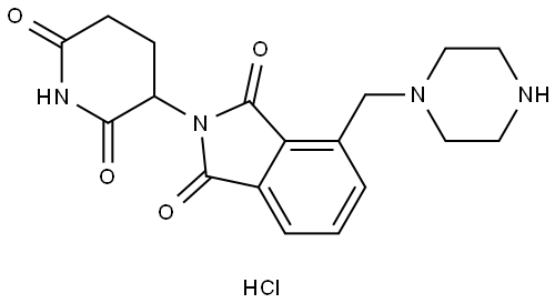 2-(2,6-dioxo-3-piperidyl)-4-(piperazin-1-ylmethyl)isoindoline-1,3-dione hydrochloride Structure