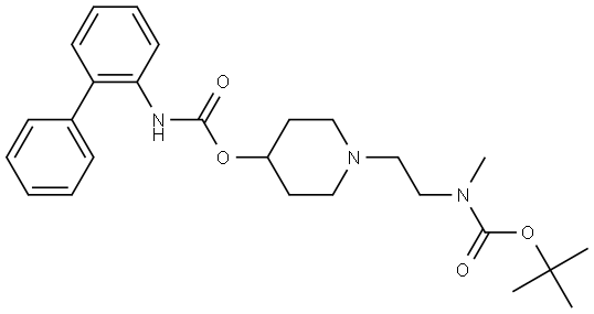 tert-butyl (2-(4-(([1,1'-biphenyl]-2-ylcarbamoyl)oxy)piperidin-1-yl)ethyl)(methyl)carbamate Structure