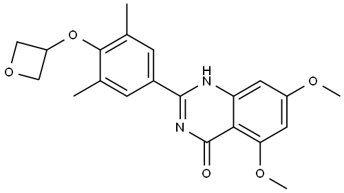 4(3H)-Quinazolinone, 2-[3,5-dimethyl-4-(3-oxetanyloxy)phenyl]-5,7-dimethoxy- Structure