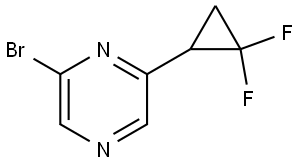 2-bromo-6-(2,2-difluorocyclopropyl)pyrazine Structure