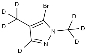 5-bromo-1,4-bis(methyl-d3)-1H-pyrazole-3-d Structure