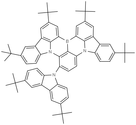 9-[3,6-Bis(1,1-dimethylethyl)-9H-carbazol-9-yl]-2,5,15,18-tetrakis(1,1-dimethylethyl)indolo[3,2,1-de]indolo[3′,2′,1′:8,1][1,4]benzazaborino[2,3,4-kl]phenazaborine Structure