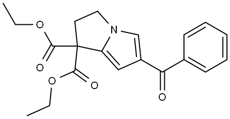 1H-Pyrrolizine-1,1-dicarboxylic acid, 6-benzoyl-2,3-dihydro-, 1,1-diethyl ester Structure