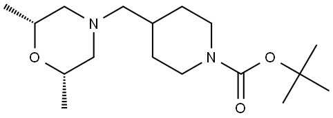 tert-butyl 4-{[(2R,6S)-2,6-dimethylmorpholin-4-yl]methyl}piperidine-1-carboxylate Structure