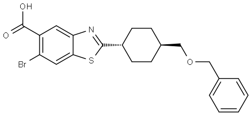 2-(trans-4-((Benzyloxy)methyl)cyclohexyl)-6-bromobenzo[d]-thiazole-5-carboxylic Acid Structure