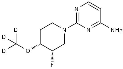 2-[(3S,4R)-3-fluoro-4-d3-methoxypiperidin-1-yl]pyrimidin-4-amine 구조식 이미지