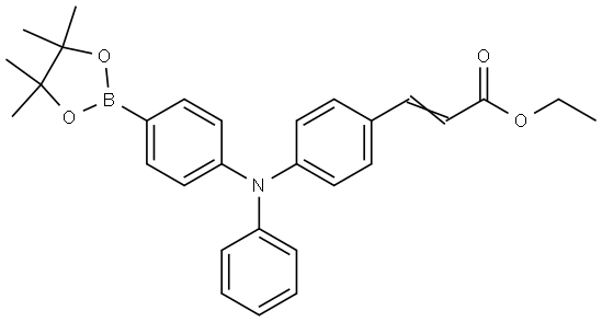 2-Propenoic acid, 3-[4-[phenyl[4-(4,4,5,5-tetramethyl-1,3,2-dioxaborolan-2-yl)phenyl]amino]phenyl]-, ethyl ester Structure