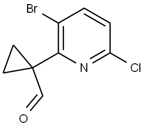 1-(3-bromo-6-chloropyridin-2-yl)cyclopropane-1-carbaldehyde Structure