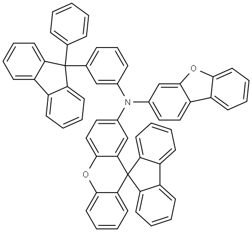 N-(dibenzo[b,d]furan-3-yl)-N-(3-(9-phenyl-9H-fluoren-9-yl)phenyl)spiro[fluorene-9,9'-xanthen]-2'-amine Structure