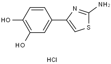 4-(2-amino-1,3-thiazol-4-yl)benzene-1,2-diol hydrochloride Structure