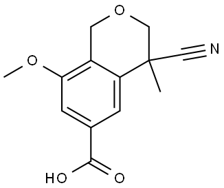 4-cyano-8-methoxy-4-methylisochromane-6-carboxylic acid Structure