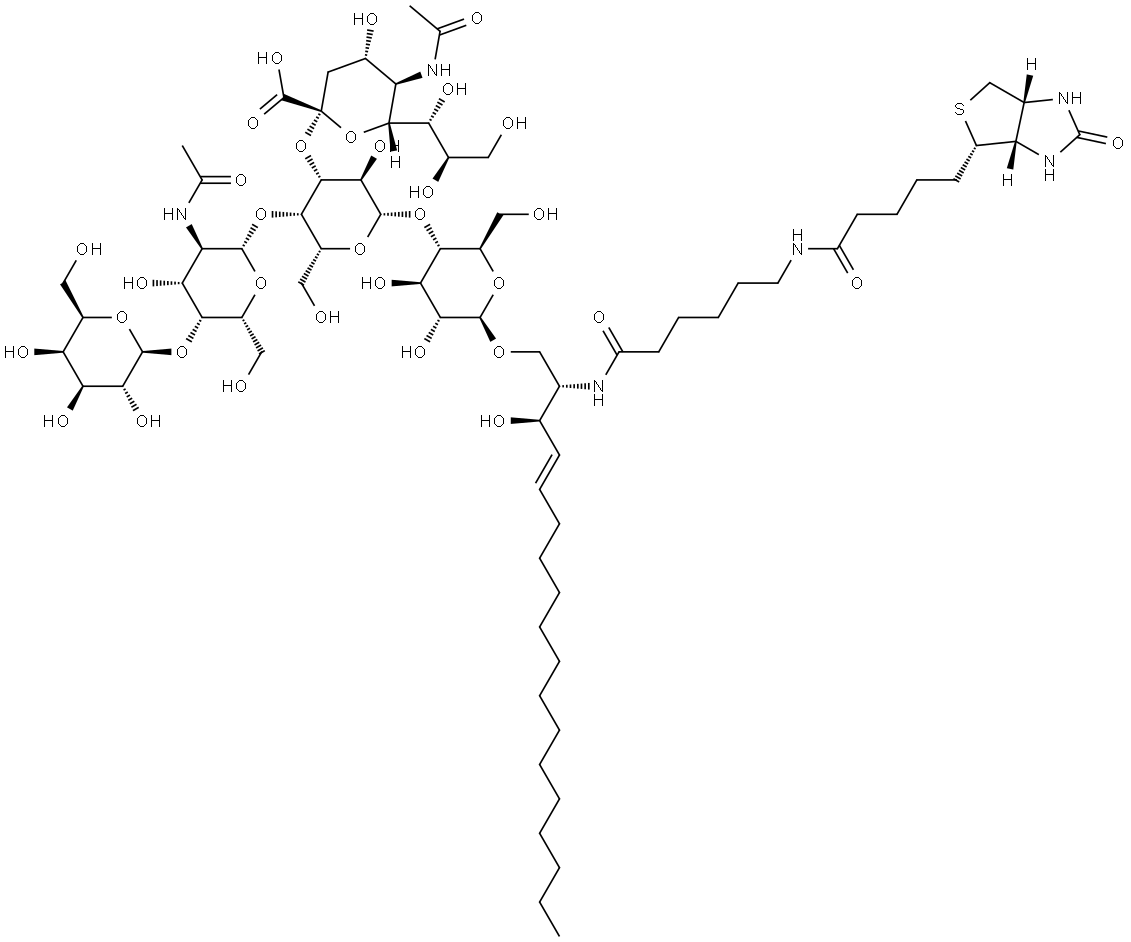 N-Hexanoyl-biotin-monosialoganglioside GM1 Structure