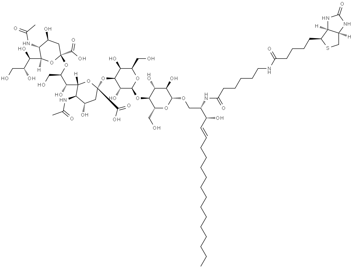 N-Hexanoyl-biotin-disialoganglioside GD3 Structure