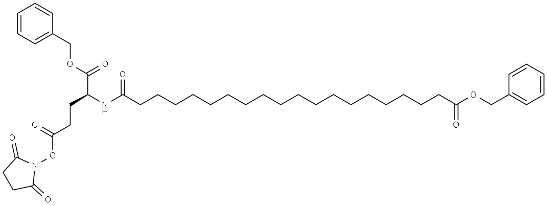 1-benzyl 5-(2,5-dioxopyrrolidin-1-yl) (20-(benzyloxy)-20-oxoicosanoyl)-L-glutamate Structure