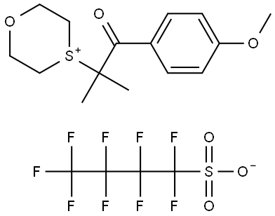 4-(1-(4-methoxyphenyl)-2-methyl-1-oxopropan-2-yl)-1,4-oxathian-4-ium 1,1,2,2,3,3,4,4,4-nonafluorobutane-1-sulfonate Structure