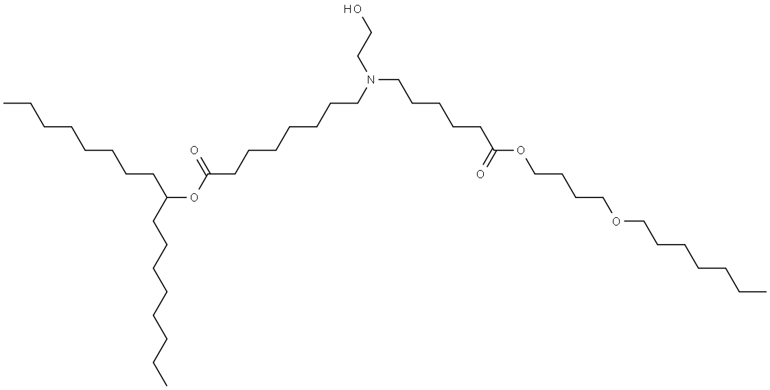 heptadecan-9-yl 8-((6-(4-(heptyloxy)butoxy)-6-oxohexyl)(2-hydroxyethyl)amino)octanoate Structure