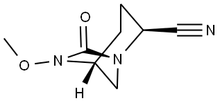 1,6-Diazabicyclo[3.2.1]octane-2-carbonitrile, 6-methoxy-7-oxo-, (1R,2S,5R)- Structure