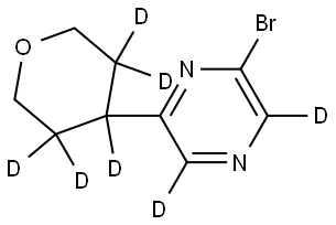 2-bromo-6-(tetrahydro-2H-pyran-4-yl-3,3,4,5,5-d5)pyrazine-3,5-d2 Structure