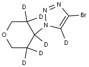 4-bromo-1-(tetrahydro-2H-pyran-4-yl-3,3,4,5,5-d5)-1H-1,2,3-triazole-5-d Structure