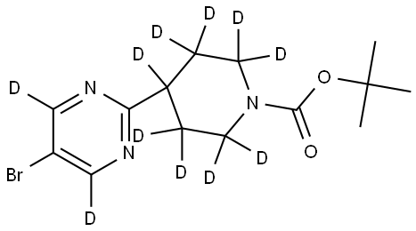 tert-butyl 4-(5-bromopyrimidin-2-yl-4,6-d2)piperidine-1-carboxylate-2,2,3,3,4,5,5,6,6-d9 Structure