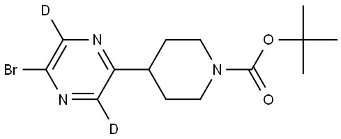 tert-butyl 4-(5-bromopyrazin-2-yl-3,6-d2)piperidine-1-carboxylate Structure