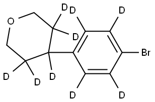 4-(4-bromophenyl-2,3,5,6-d4)tetrahydro-2H-pyran-3,3,4,5,5-d5 구조식 이미지