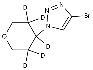 4-bromo-1-(tetrahydro-2H-pyran-4-yl-3,3,4,5,5-d5)-1H-1,2,3-triazole Structure