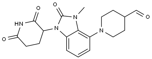 1-(1-(2,6-dioxopiperidin-3-yl)-3-methyl-2-oxo-2,3-dihydro-1H-benzo[d]imidazol-4-yl)piperidine-4-carbaldehyde Structure