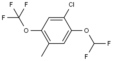 1-Chloro-2-(difluoromethoxy)-4-methyl-5-(trifluoromethoxy)benzene Structure